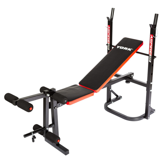 York Aspire 120 Flat to Incline & Folding Bench with Leg Curl