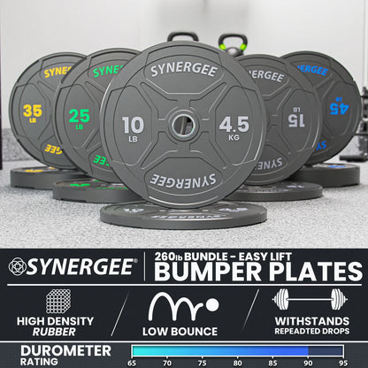 Synergee EZ Grip Bumper Plates 260 lb Set