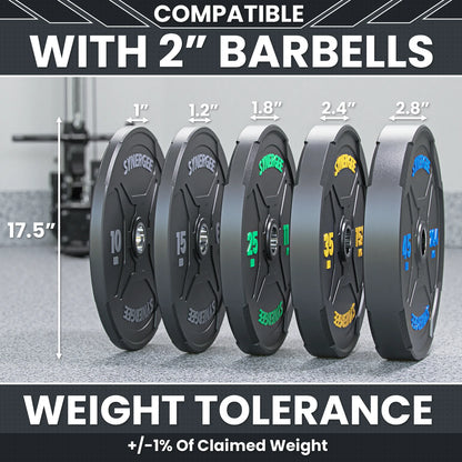 Synergee EZ Grip Bumper Plates 260 lb Set