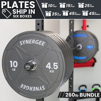 Synergee EZ Grip Bumper Plates 260 lb Set