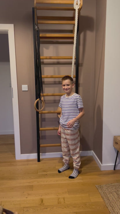 BenchK 211B + A076 Swedish Ladder For Kids with Gymnastic Accessories