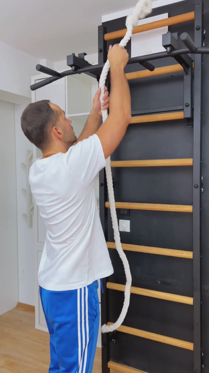 BenchK 711B + A076 Wall Bars with Wooden Pull-Up Bar & Accessories