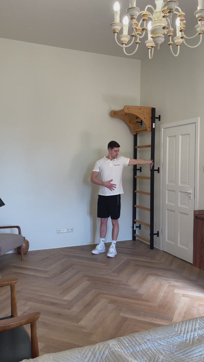BenchK 711B Wall Bars with Wooden Pull-Up Bar