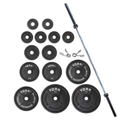York Barbell 300 lb 2" Legacy Cast Iron Precision Milled Olympic Plate Set