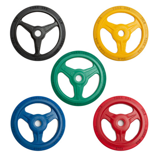 York Barbell Colored Bumper Grip Plate