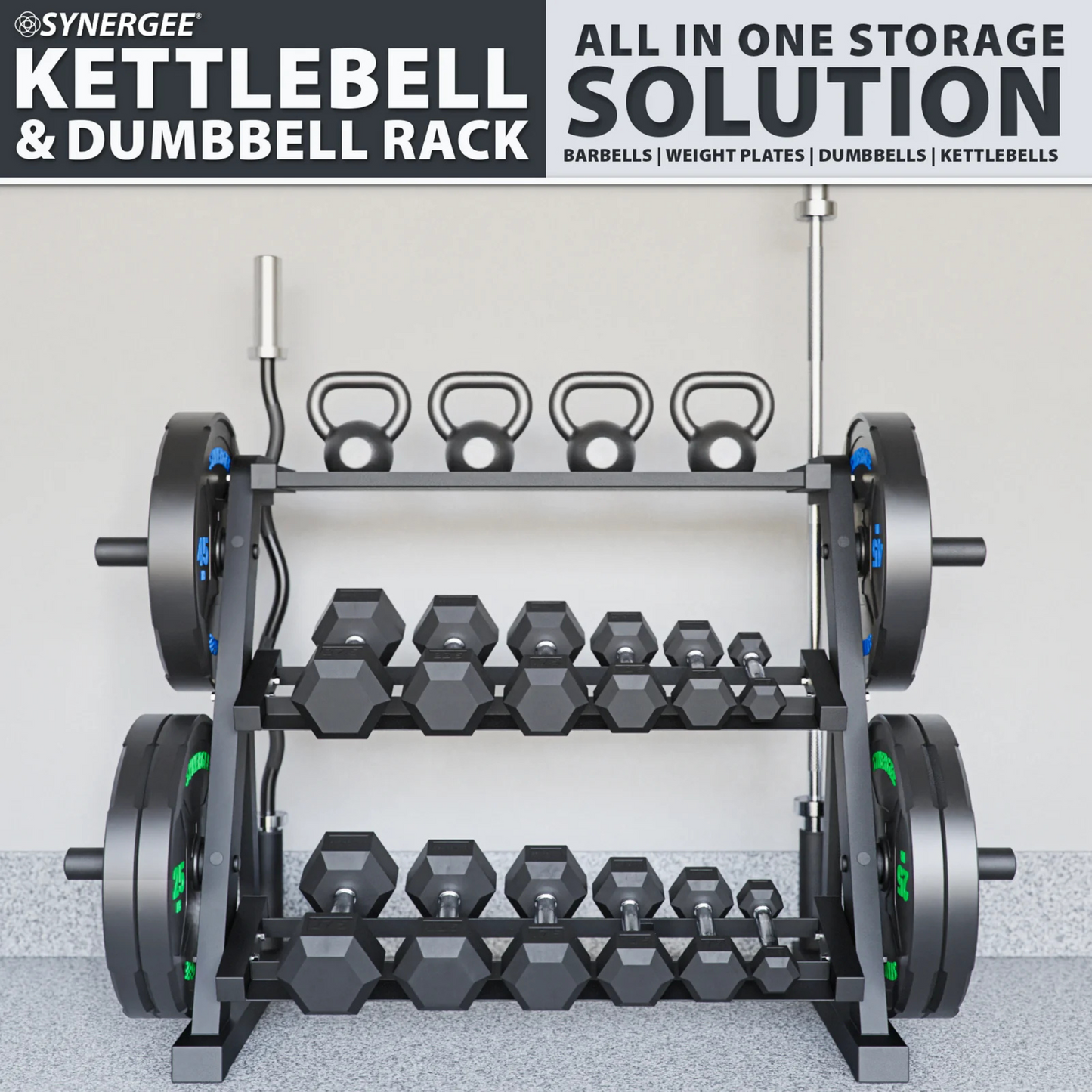 Synergee Dumbbell & Kettlebell Rack