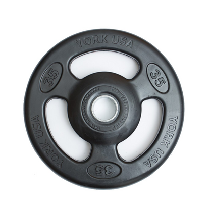 York Barbell 2" Iso-Grip Rubber Encased Steel Olympic Plate