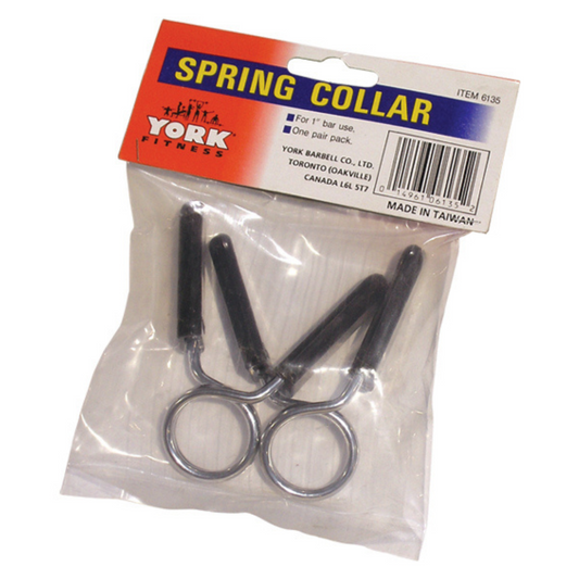 York Barbell 1" Spring Collars with Rubber Grips