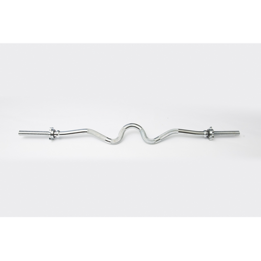 York Barbell Chrome Spin-Lock Super Curl Bar with Spin-Lock Collars