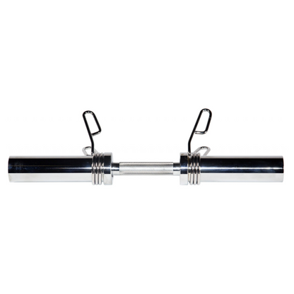York Barbell 20" Olympic Dumbbell Handle with Spring Clip Collars