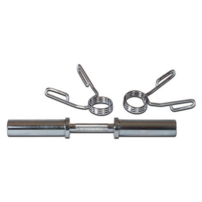 York Barbell 20" Olympic Dumbbell Handle with Spring Clip Collars